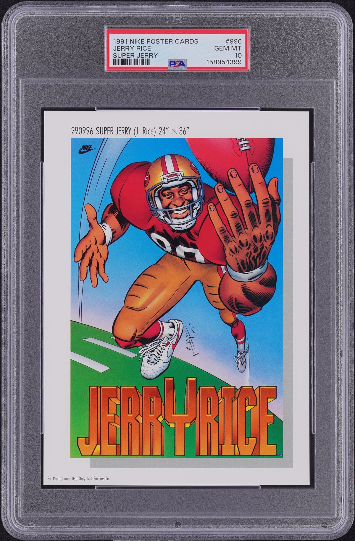 Jerry Rice PSA 10 Nike Poster Cards 1991 SUPER JERRY #996 5x7 (pop 1)
