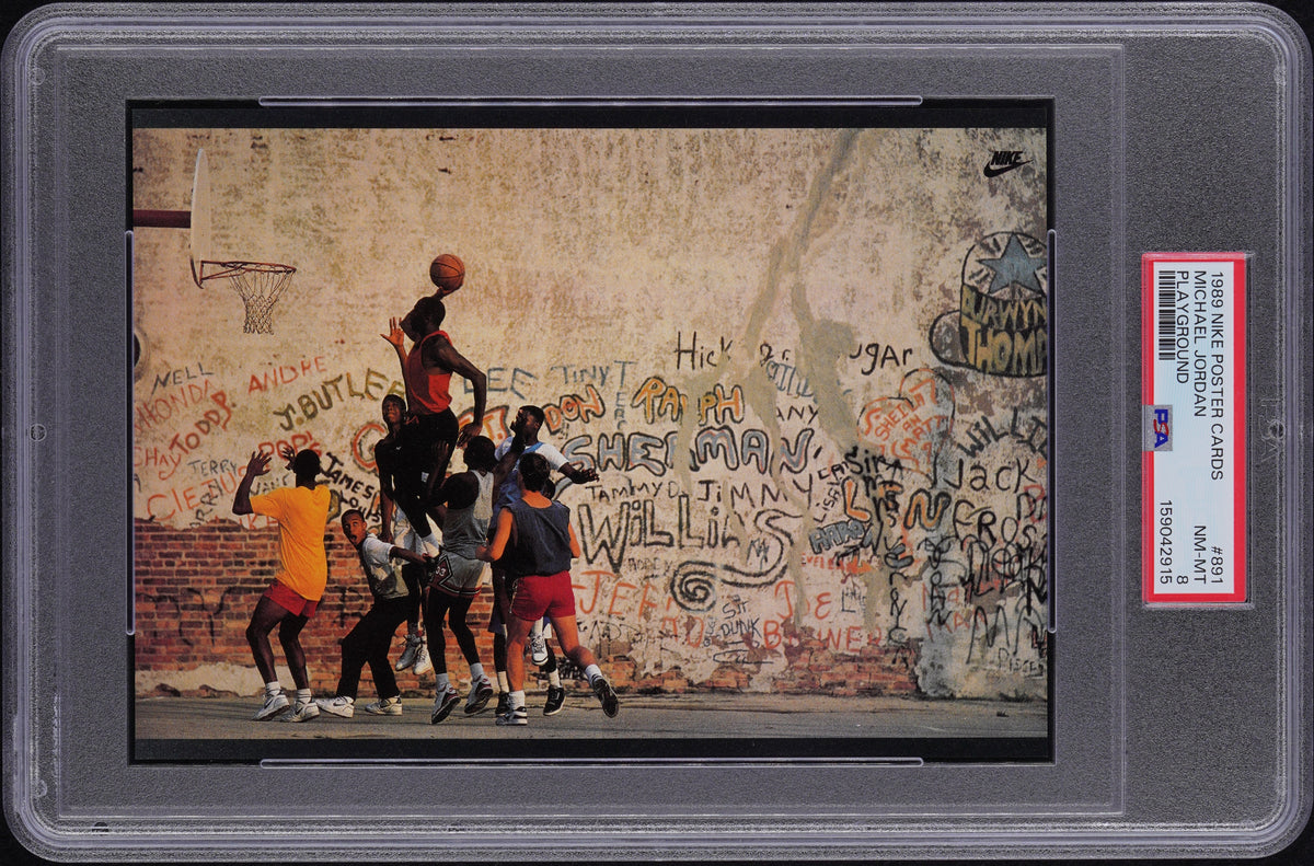 Michael Jordan PSA 8 Nike Poster Cards 1989 PLAYGROUND #891 5x7