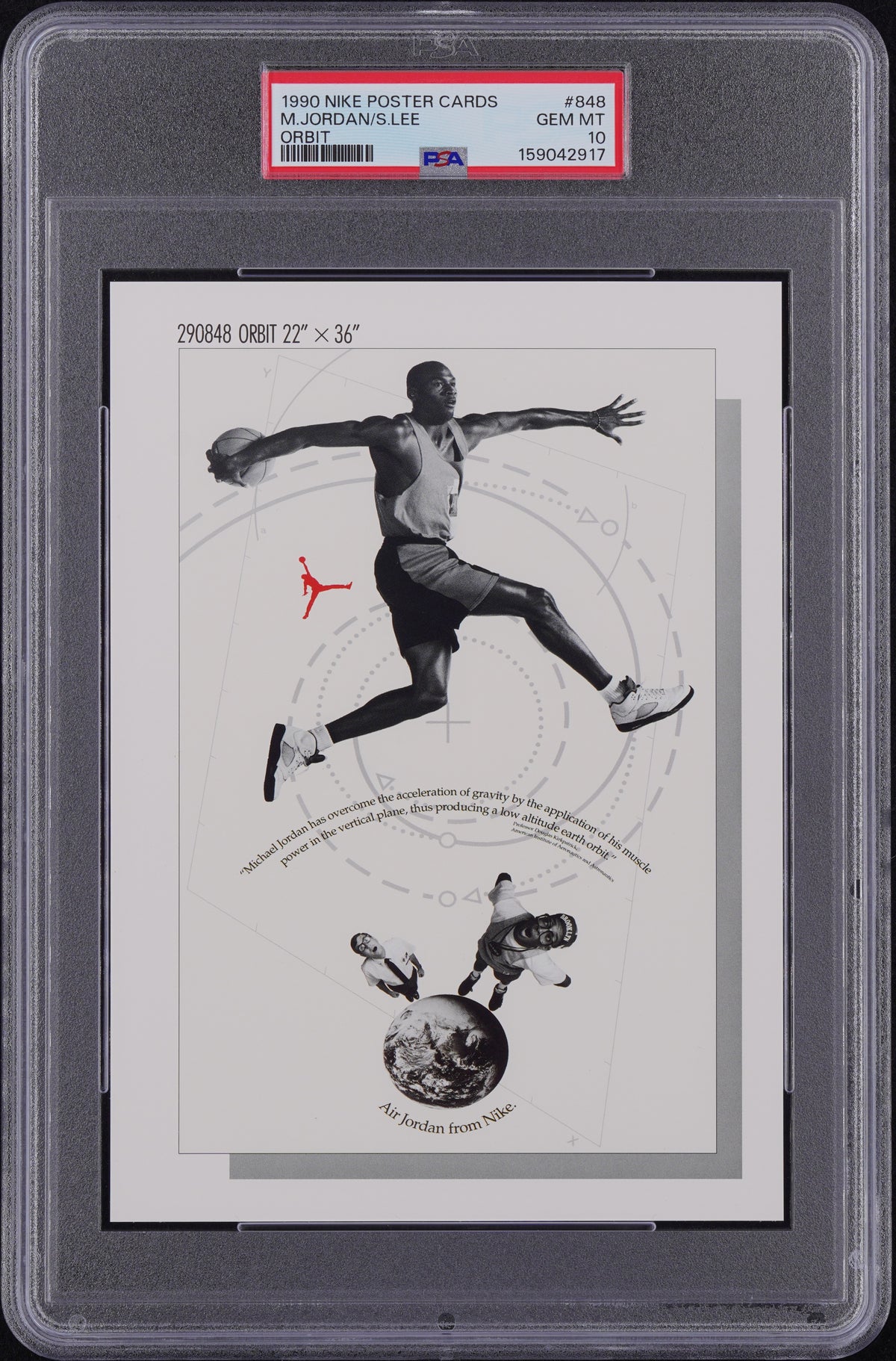 Michael Jordan PSA 10 Nike Poster Cards 1990 ORBIT #848 5x7