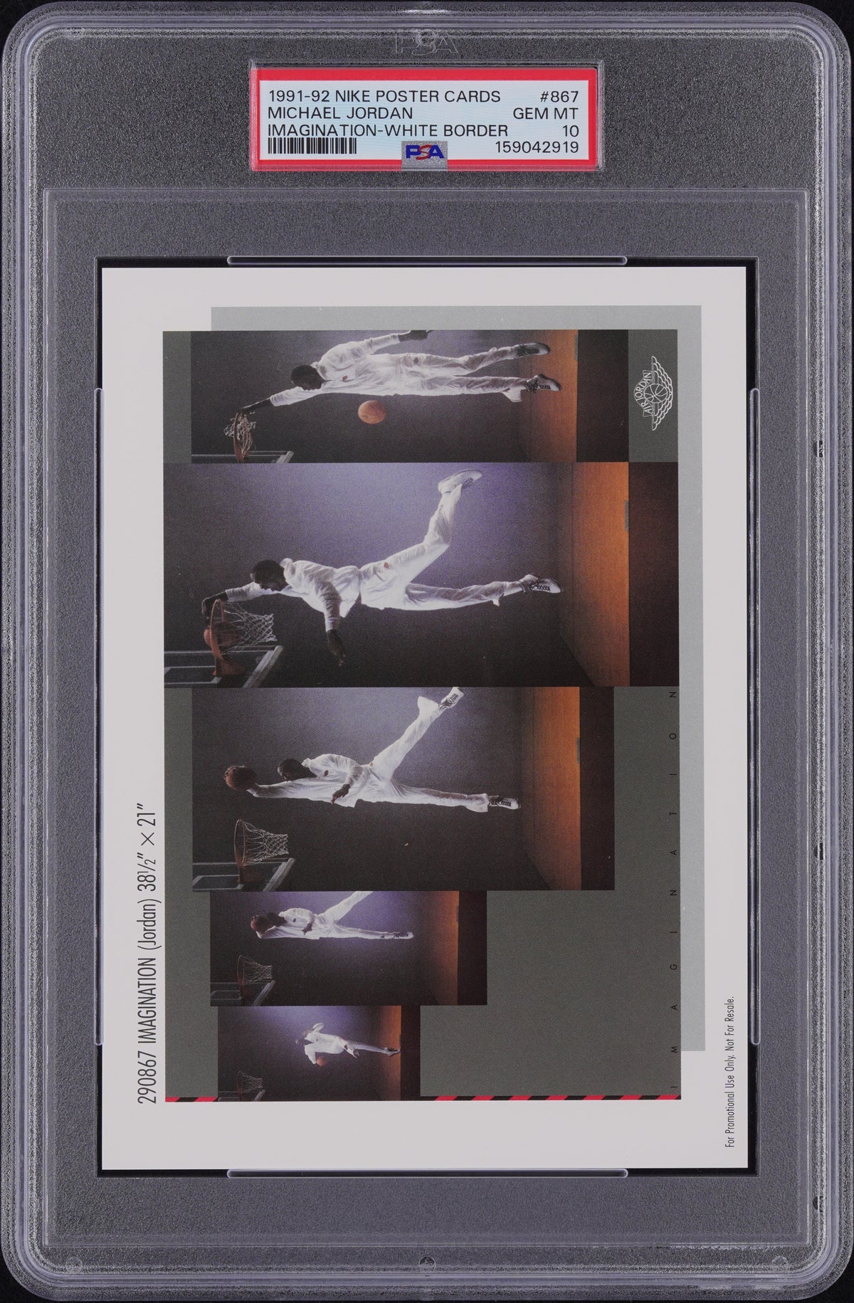 Michael Jordan PSA 10 Nike Poster Cards 1991-92 IMAGINATION #867 5x7