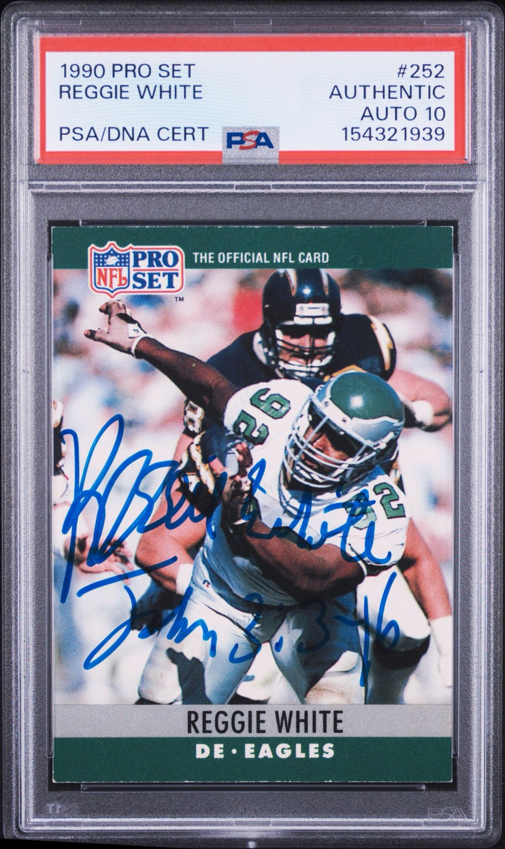 Reggie White PSA 10 AUTO Pro Set 1990 Autograph PSA/DNA