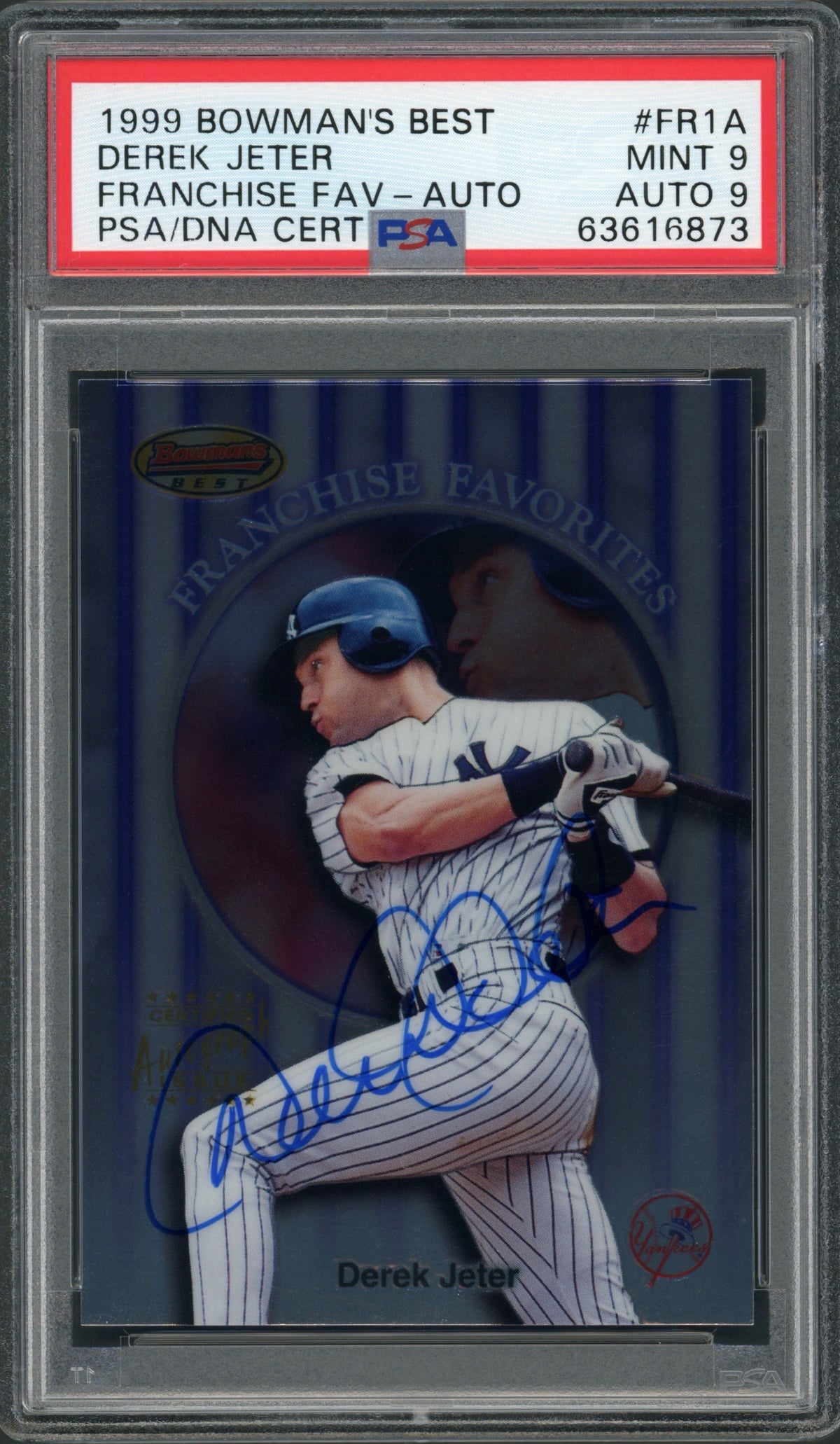 Derek Jeter PSA 9 AUTO 9 Bowman's Best 1999 Franchise Favorites Autograph