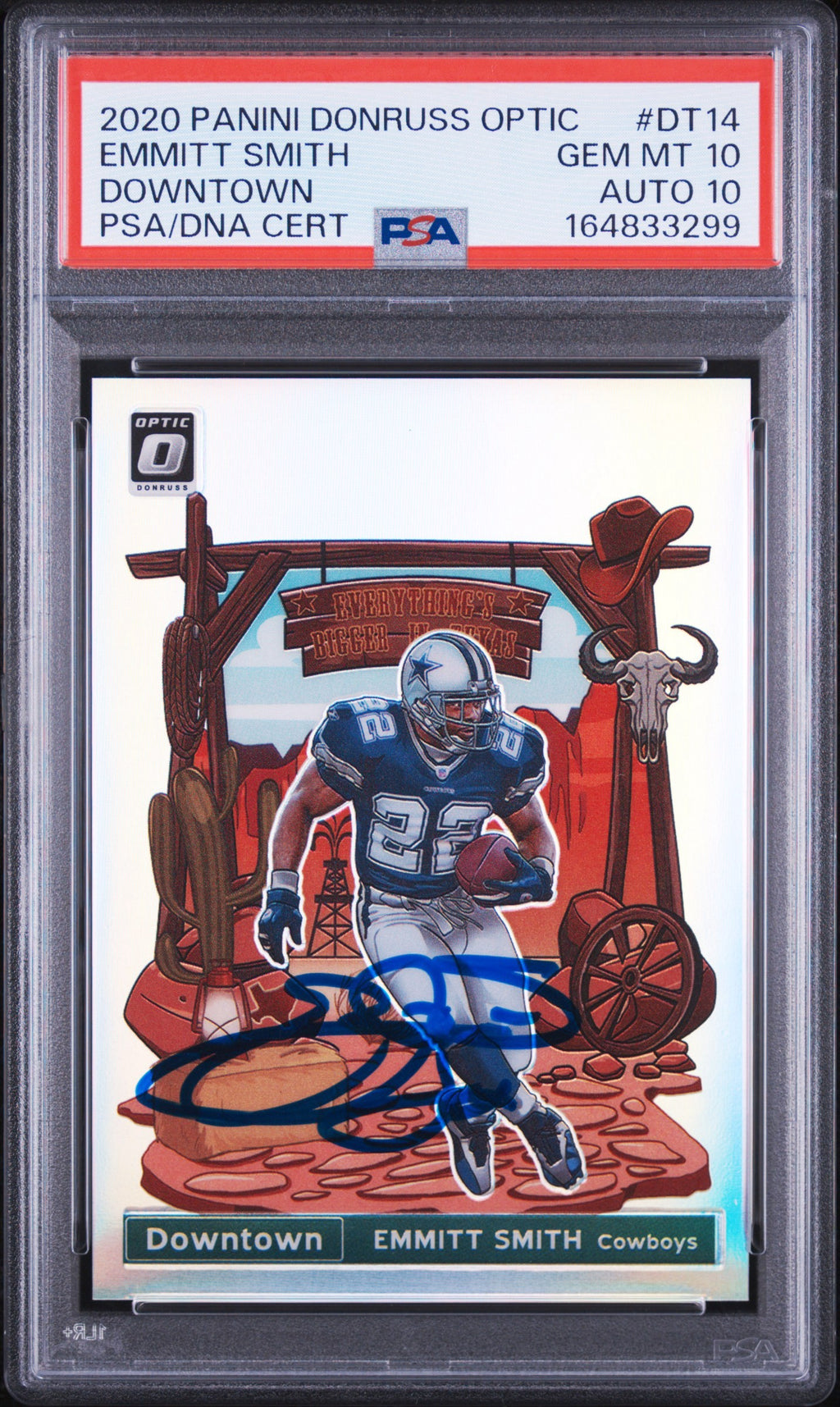 Emmitt Smith PSA 10 AUTO 10 Panini Donruss Optic DOWNTOWN 2020 Autograph