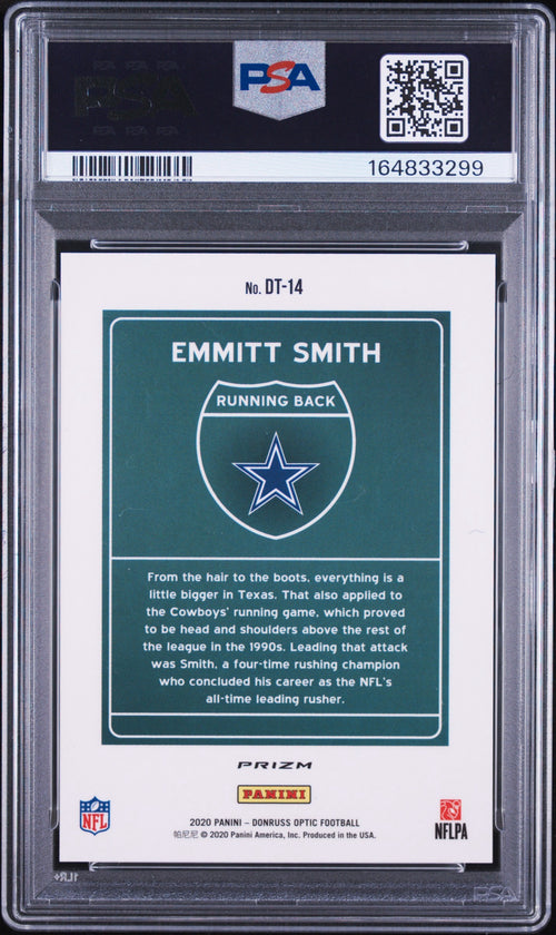 Emmitt Smith PSA 10 AUTO 10 Panini Donruss Optic DOWNTOWN 2020 Autograph