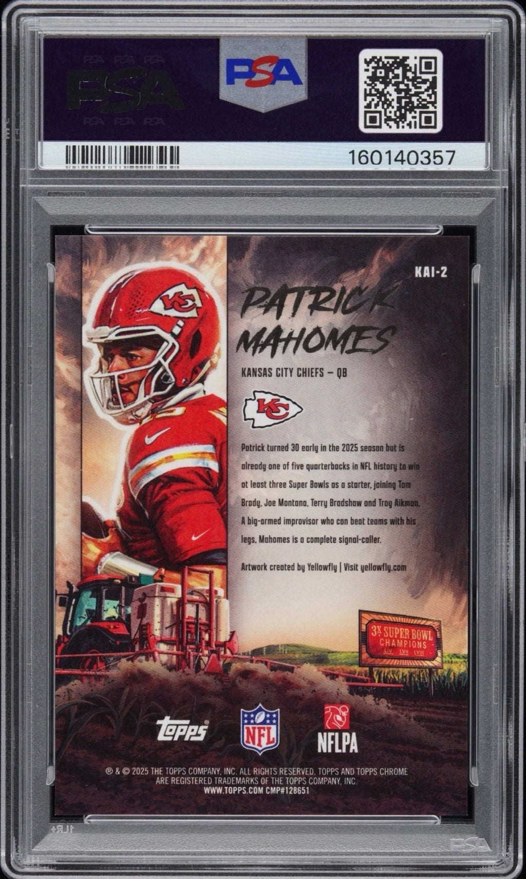 Patrick Mahomes 2025 Topps Chrome KAIJU Insert PSA 9