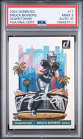 Brock Bowers PSA 9 AUTO 10 Rookie RC 2024 Donruss DOWNTOWN! (pop 2, 0 higher)