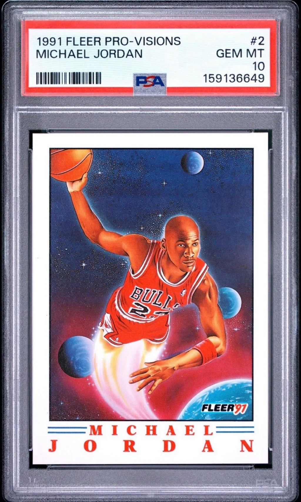 Michael Jordan 1991 Fleer PRO-VISIONS Insert PSA 10