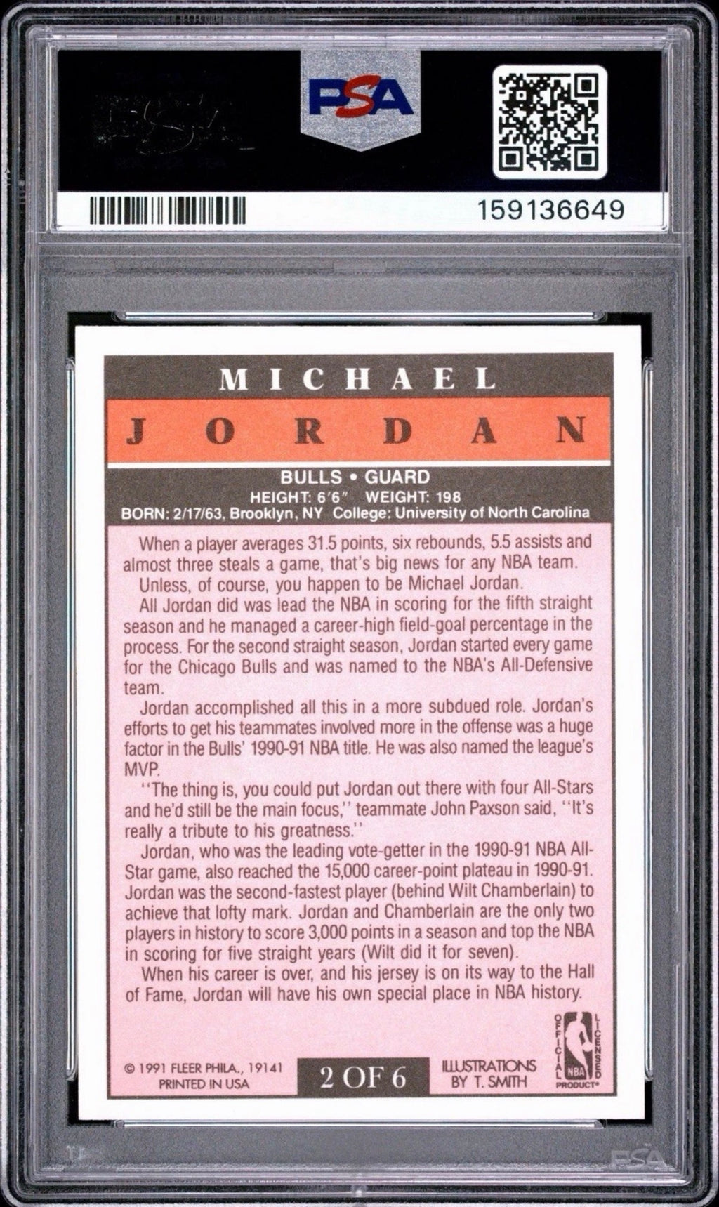 Michael Jordan 1991 Fleer PRO-VISIONS Insert PSA 10