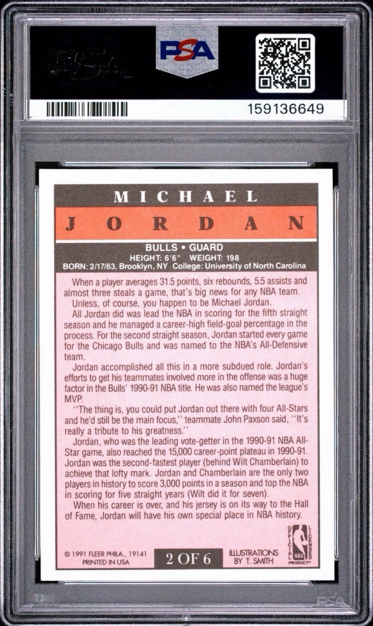 Michael Jordan 1991 Fleer PRO-VISIONS Insert PSA 10