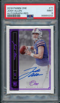 Josh Allen PSA 9 AUTO Rookie RC 2018 Panini One Autograph RED #/15