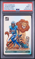 Jahmyr Gibbs PSA 9 AUTO 10 Panini Donruss DOWNTOWN! 2023 Rookie RC Autograph