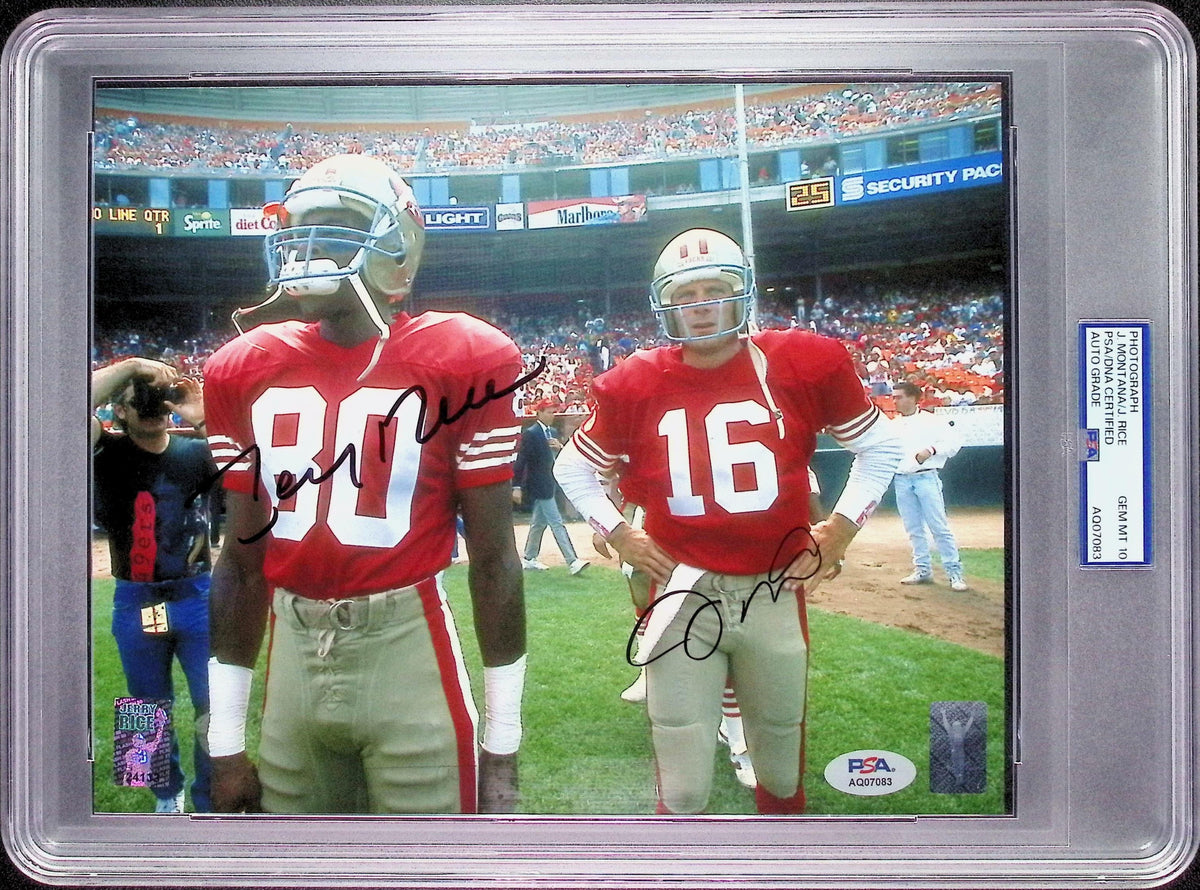 Joe Montana & Jerry Rice PSA 10 DUAL AUTO Autograph 8x10 PHOTO Signed PSA/DNA Slabbed