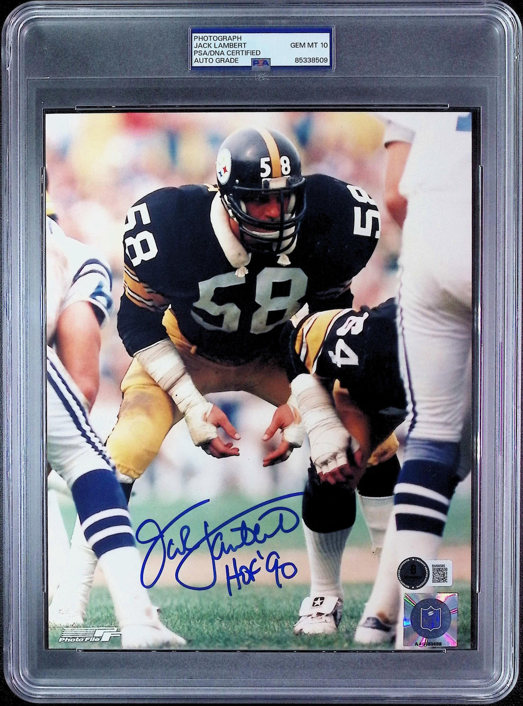 Jack Lambert PSA 10 AUTO Autograph 8x10 PHOTO Signed Beckett & PSA/DNA Slabbed