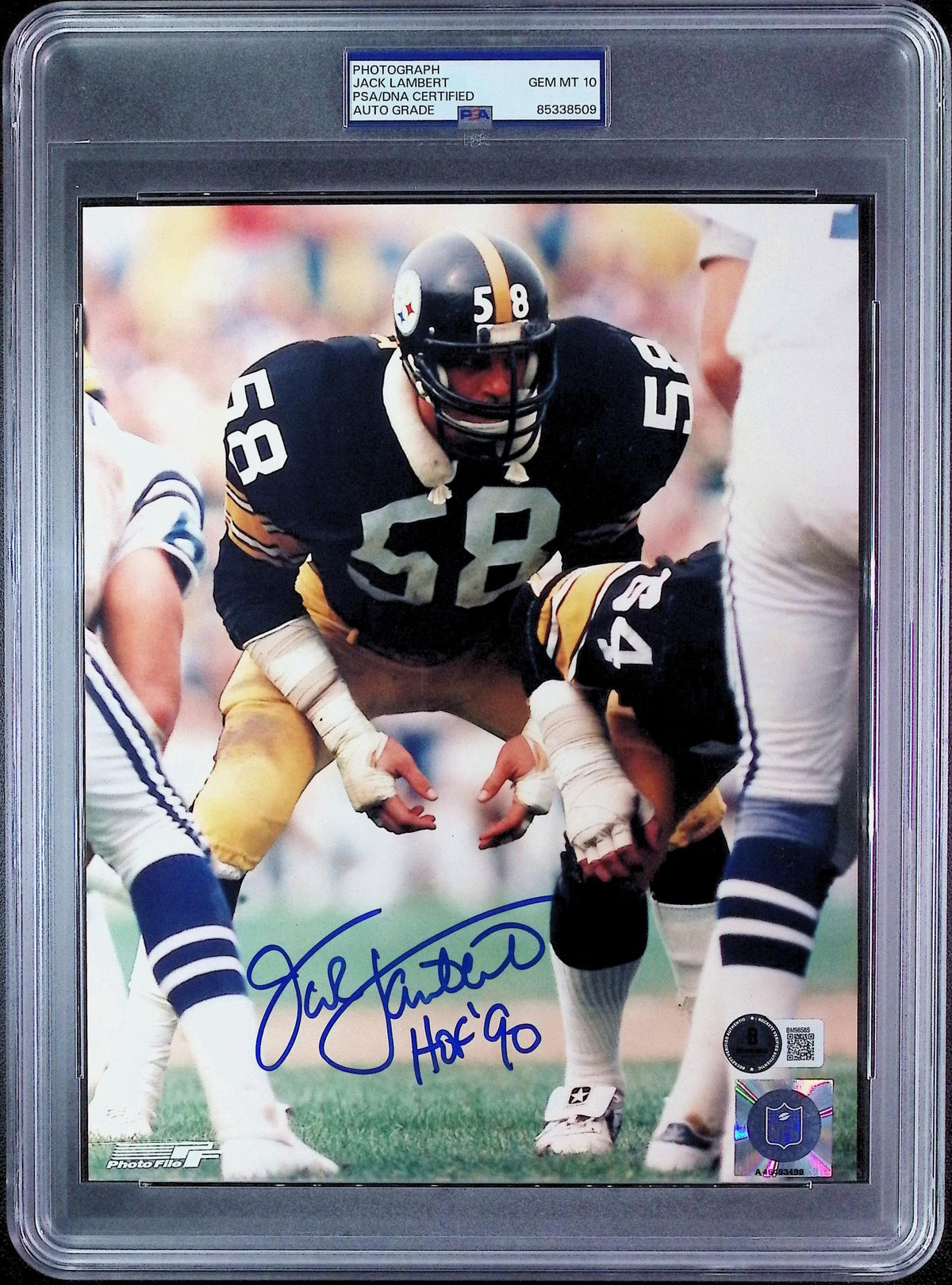 Jack Lambert PSA 10 AUTO Autograph 8x10 PHOTO Signed Beckett & PSA/DNA Slabbed