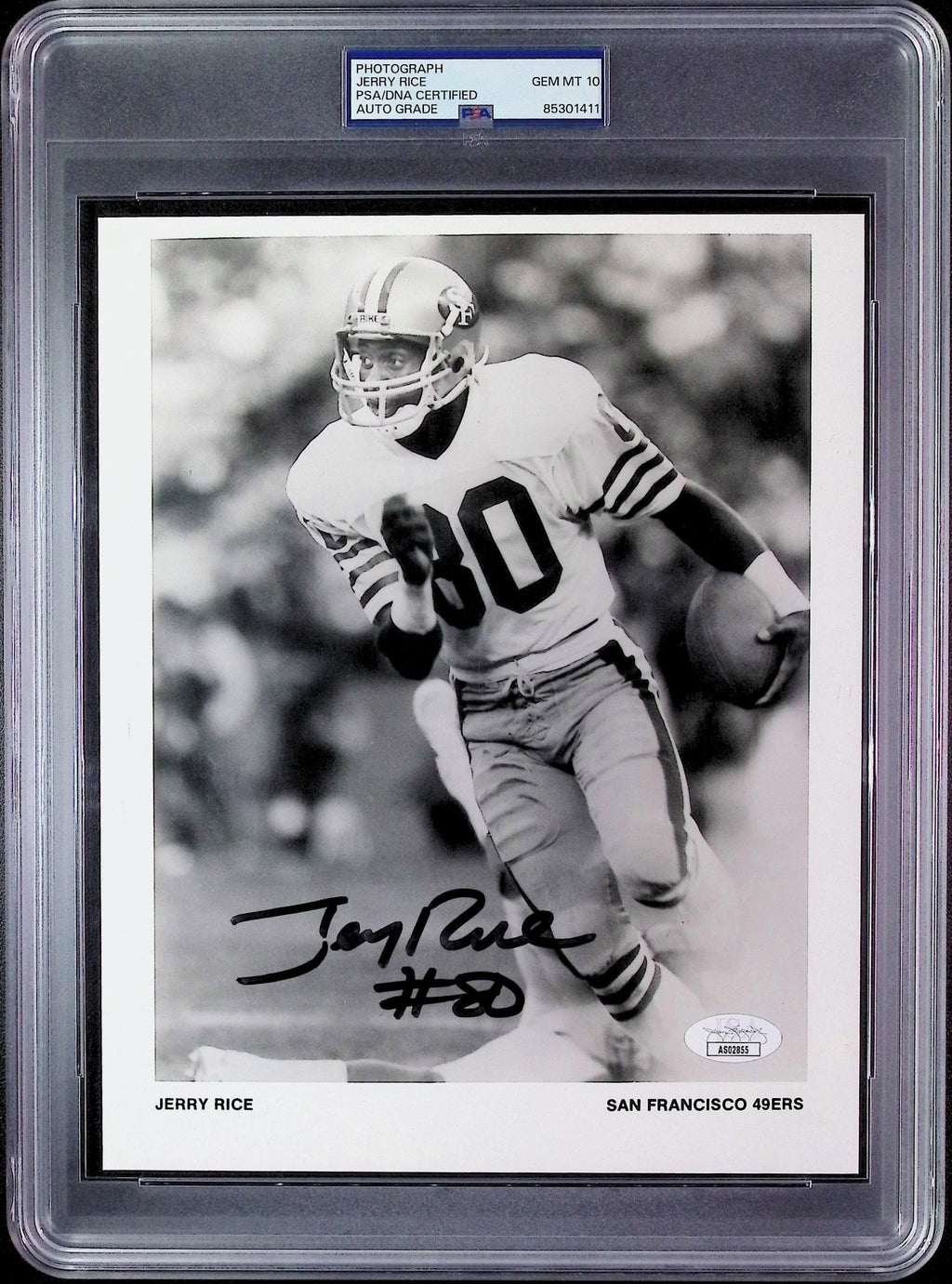 Jerry Rice PSA 10 AUTO Autograph 8x10 49ers TEAM PHOTO Signed JSA & PSA/DNA Slabbed