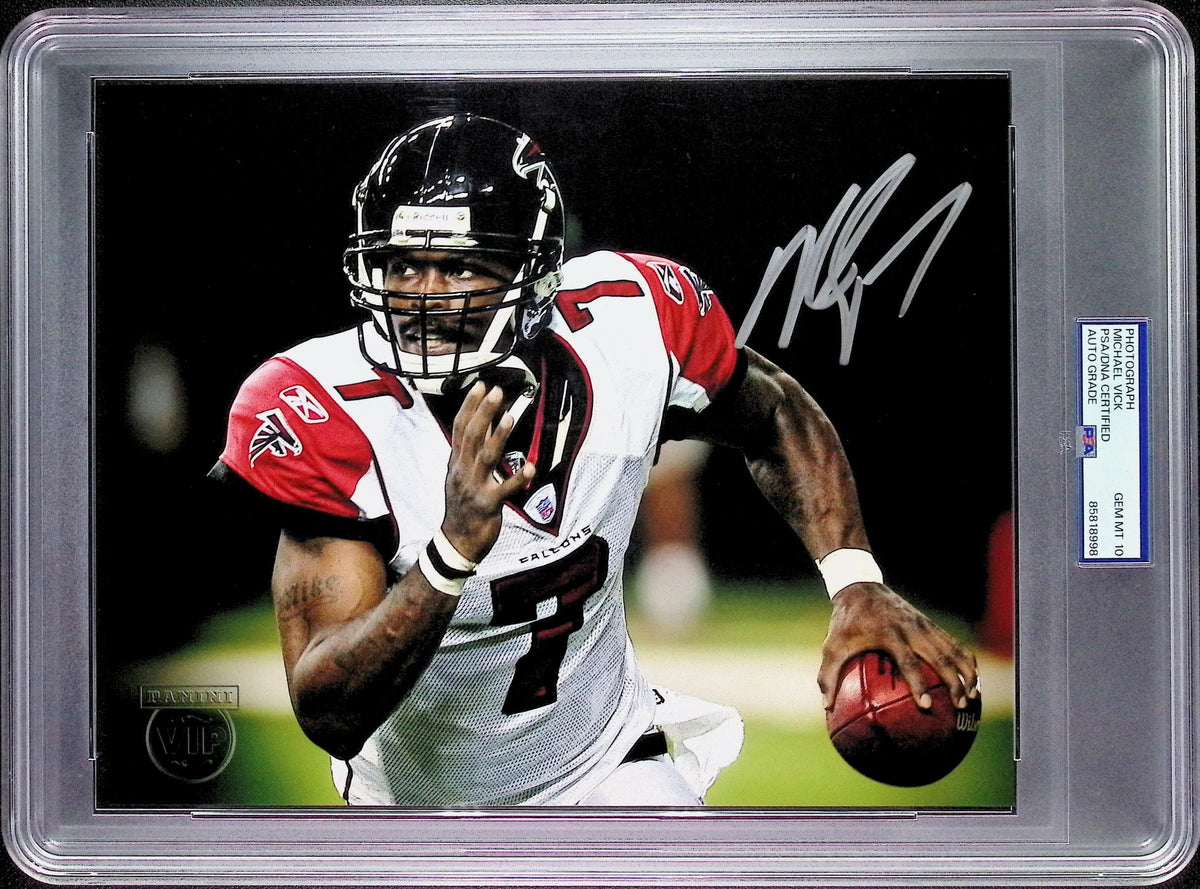 Michael Vick PSA 10 AUTO Autograph 8x10 PHOTO Signed Panini VIP & PSA/DNA Slabbed