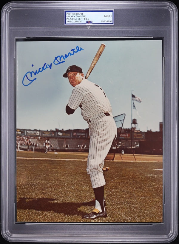 Mickey Mantle PSA 9 AUTO Autograph 8x10 PHOTO Signed PSA/DNA Slabbed