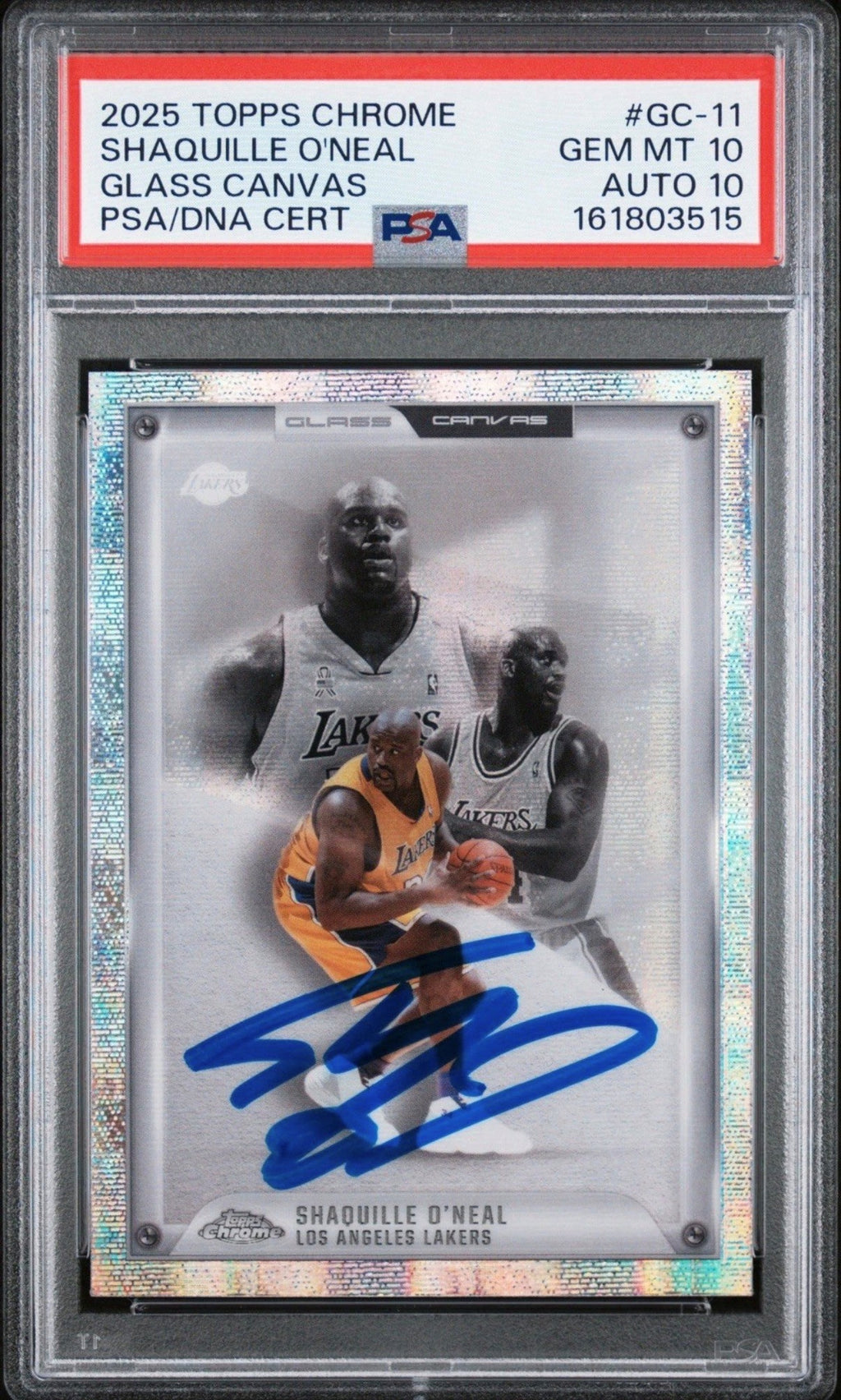 Shaquille O'Neal PSA 10 AUTO 10 2025 Topps Chrome GLASS CANVAS Insert AUTOGRAPH