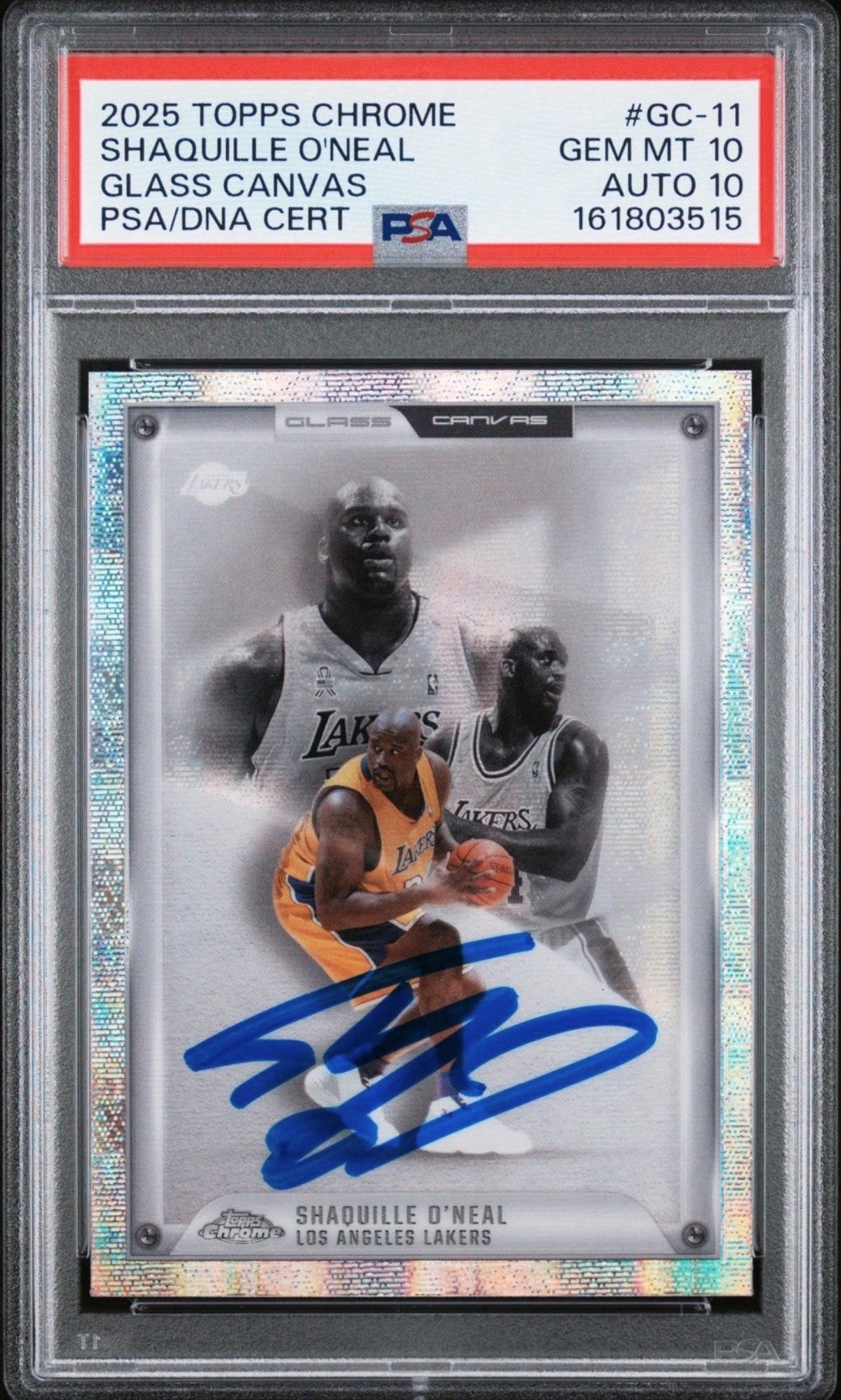 Shaquille O'Neal PSA 10 AUTO 10 2025 Topps Chrome GLASS CANVAS Insert AUTOGRAPH
