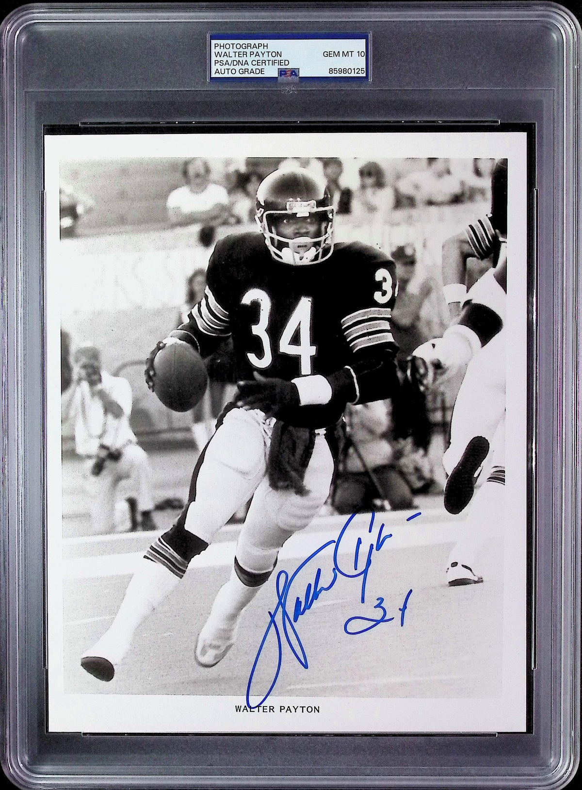 Walter Payton PSA 10 AUTO Autograph 8x10 PHOTO Signed PSA/DNA Slabbed