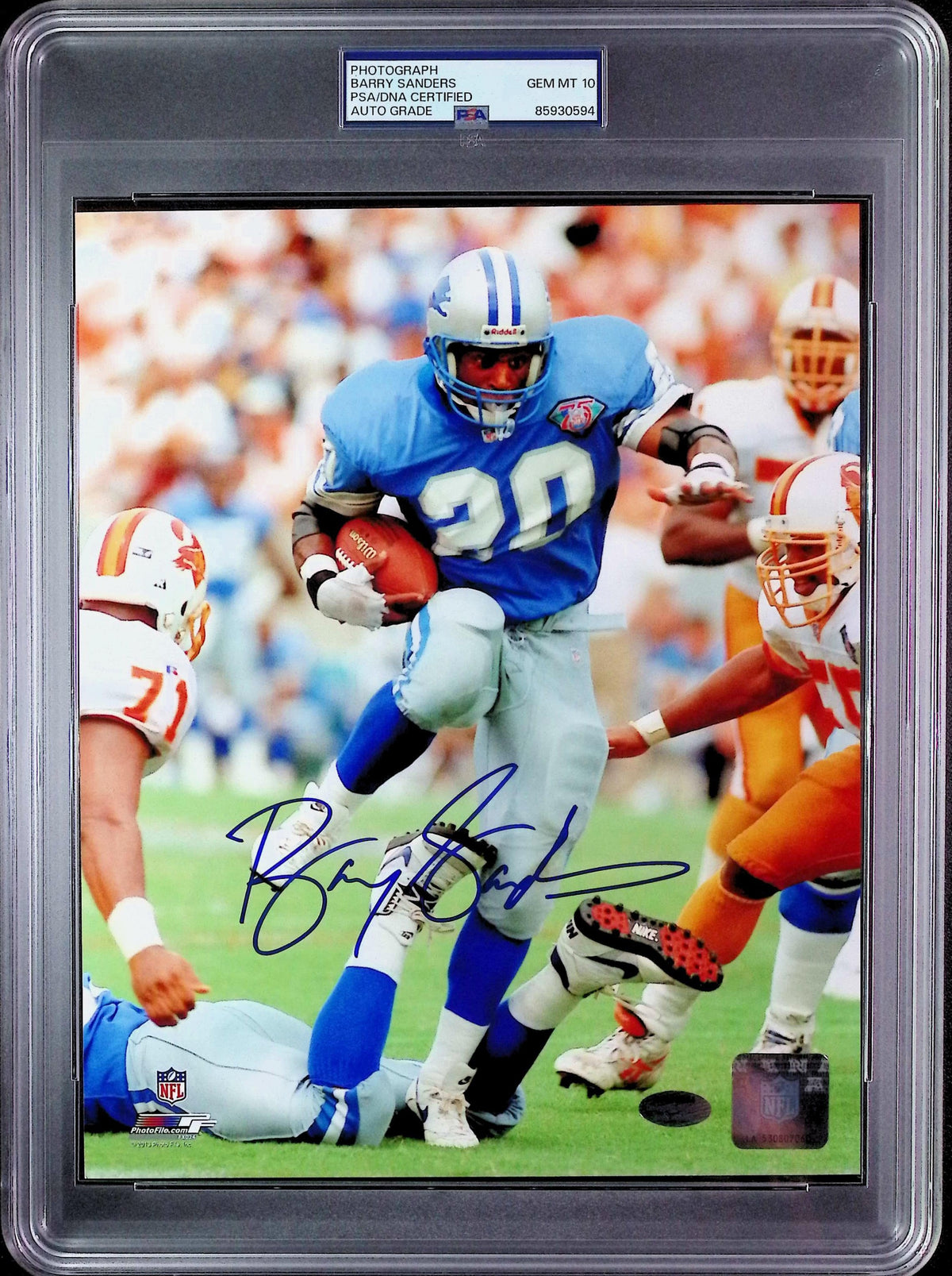 Barry Sanders PSA 10 AUTO Autograph 8x10 PHOTO Signed PSA/DNA Slabbed