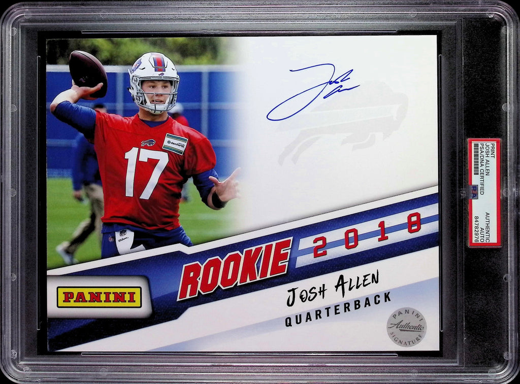 Josh Allen PSA 10 AUTO Autograph 2018 Panini Authentic Signature RC 8x10 PHOTO Signed PSA/DNA Slabbed