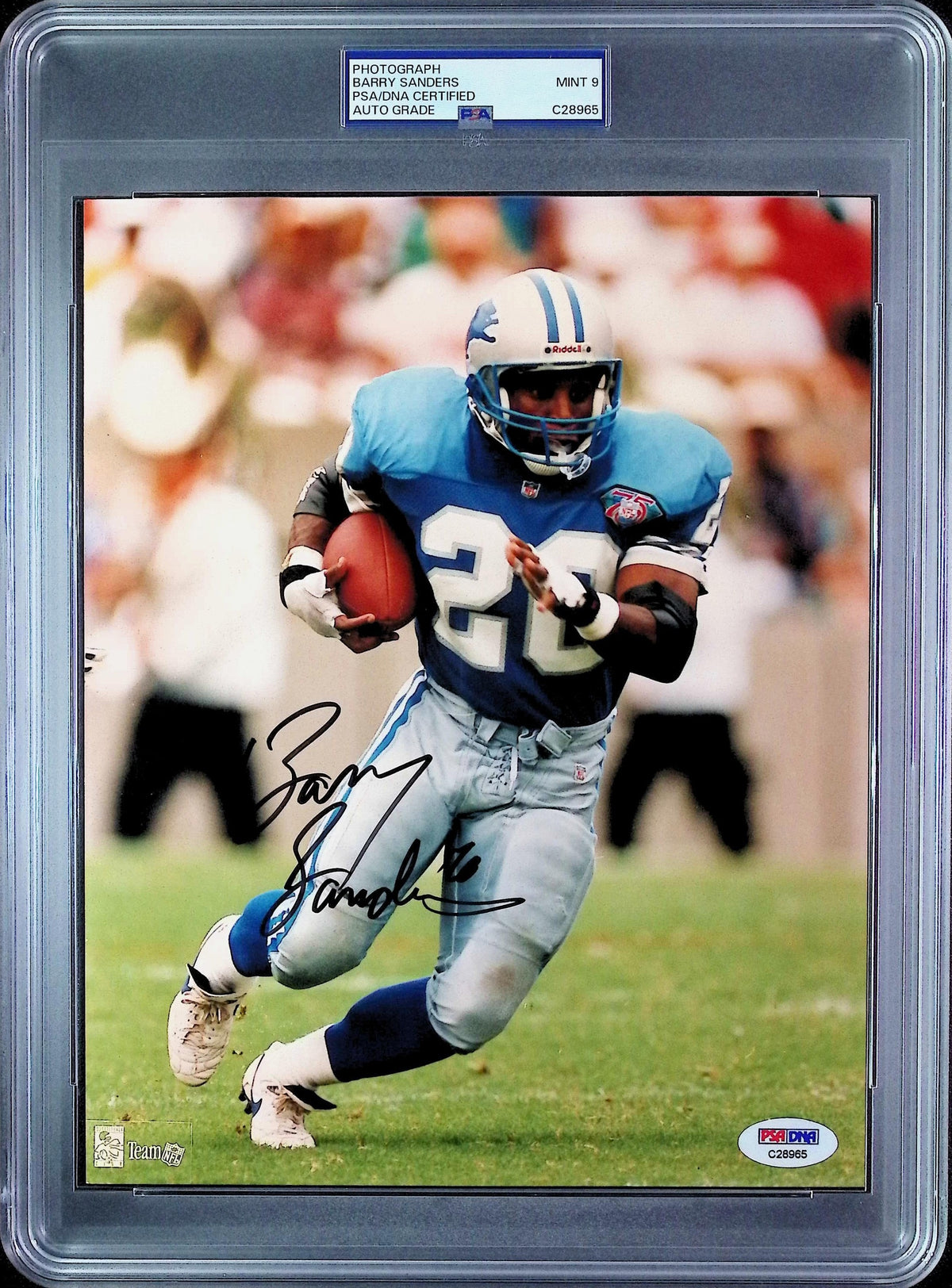 Barry Sanders PSA 9 AUTO Autograph 8x10 PHOTO Signed PSA/DNA Slabbed