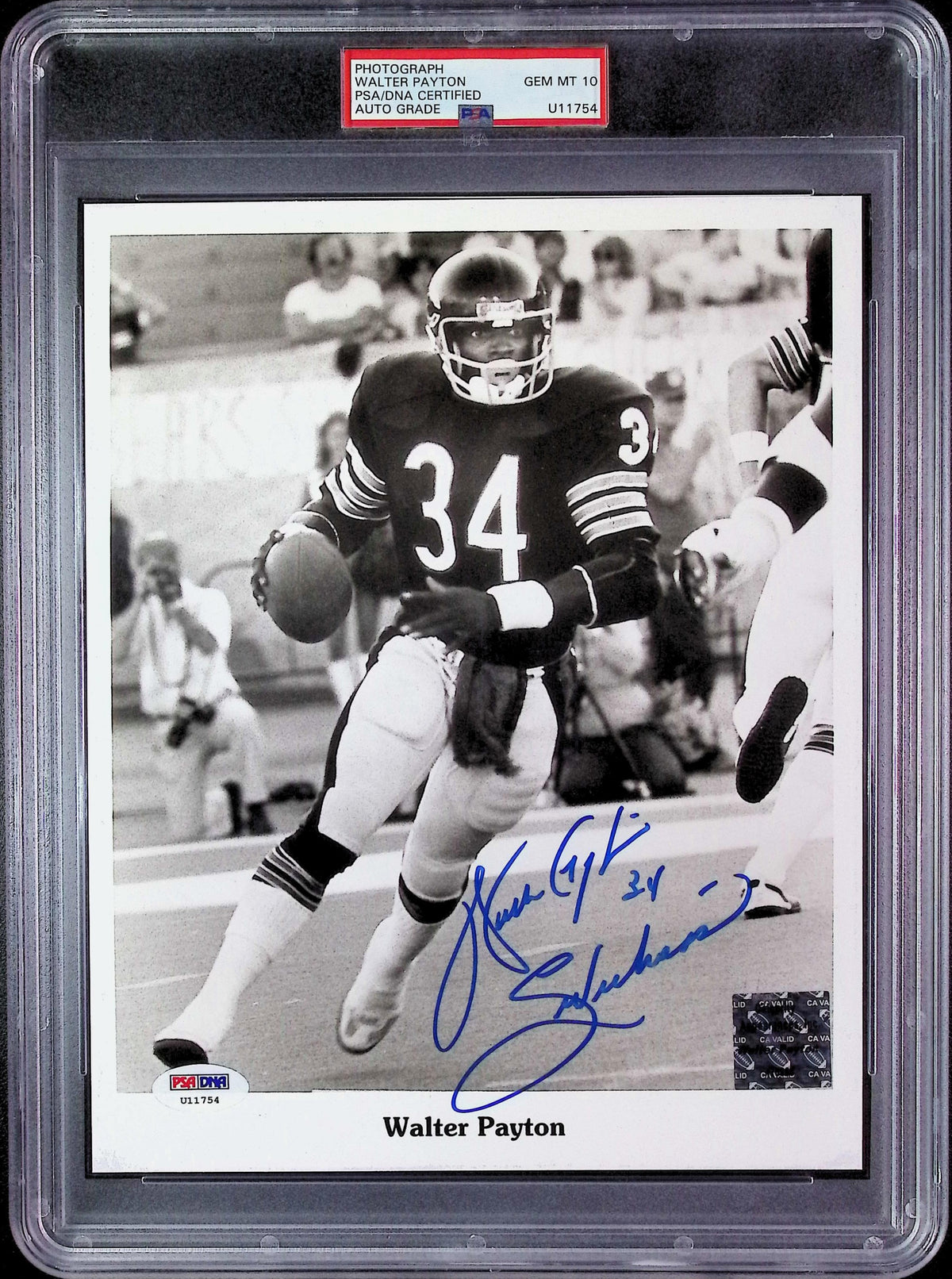 Walter Payton PSA 10 AUTO Autograph 8x10 PHOTO Signed PSA/DNA Slabbed