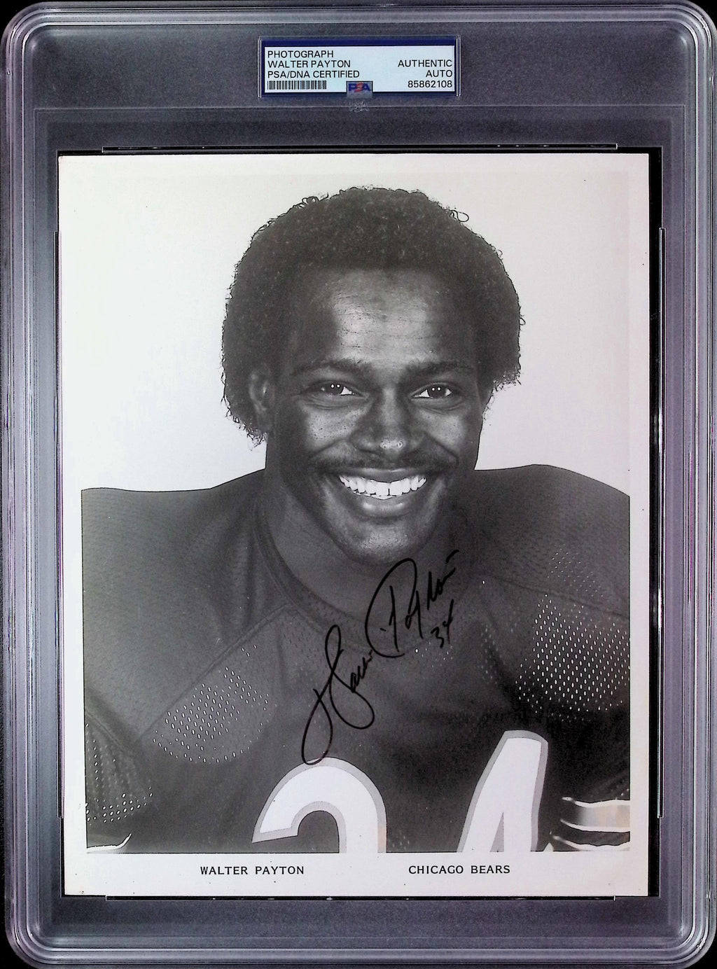 Walter Payton PSA AUTO Autograph 8x10 Chicago Bears TEAM PHOTO Signed PSA/DNA Slabbed