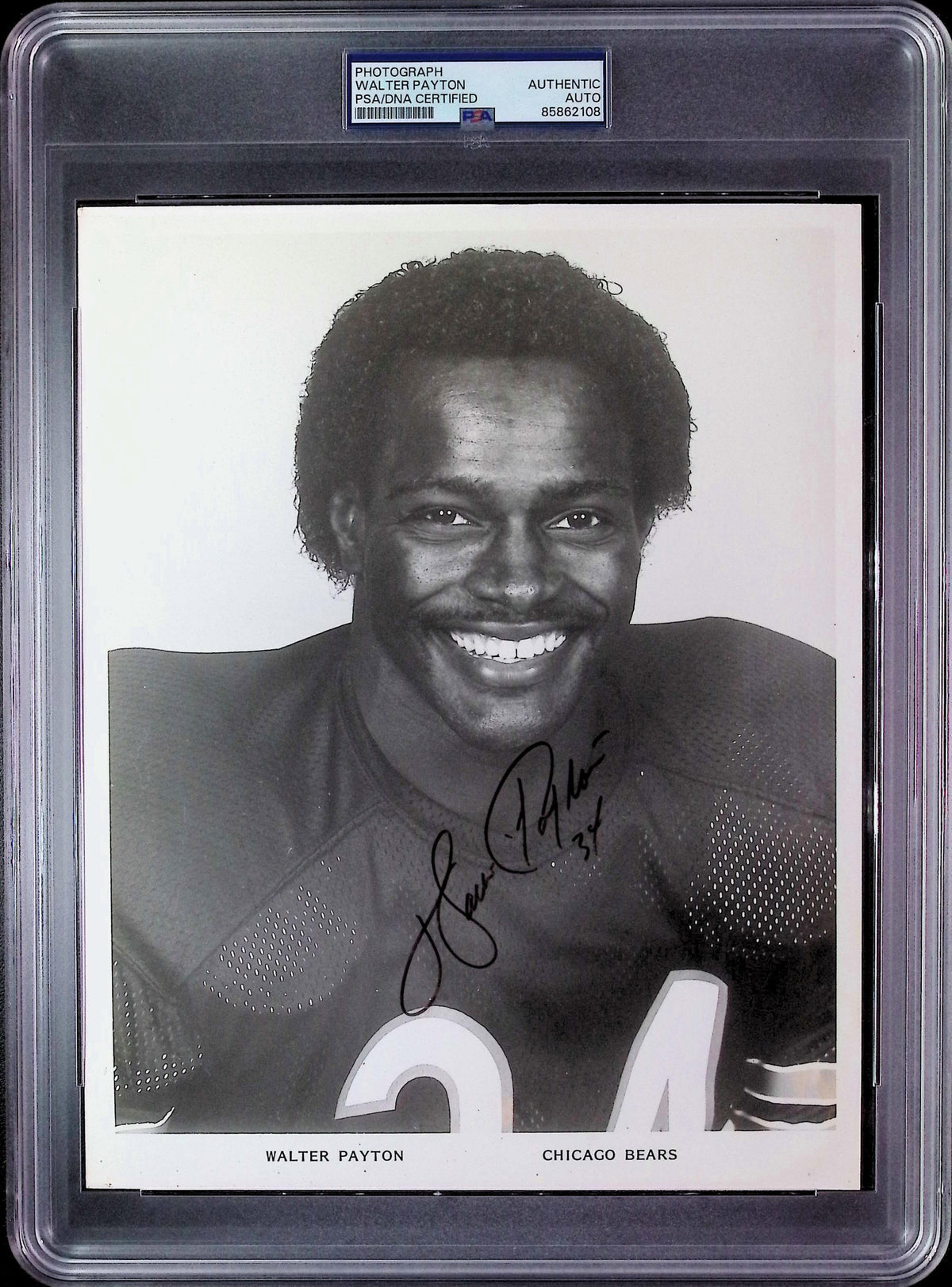 Walter Payton PSA AUTO Autograph 8x10 Chicago Bears TEAM PHOTO Signed PSA/DNA Slabbed