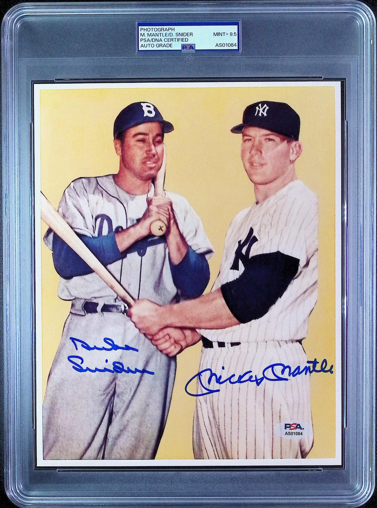 Mickey Mantle & Duke Snider PSA 9.5 AUTO Dual Autograph 8x10 PHOTO Signed PSA/DNA Slabbed