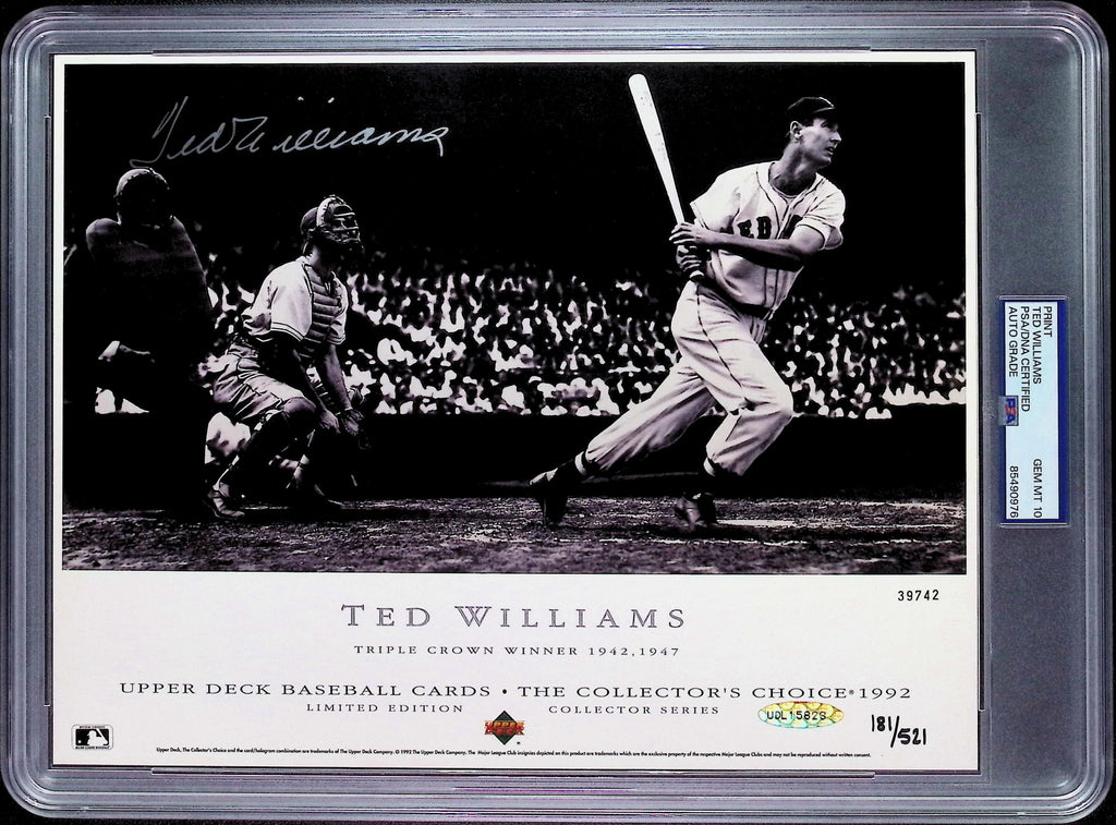 Ted Williams PSA 10 AUTO Autograph 8x10 PHOTO Signed UPPER DECK & PSA/DNA Slabbed