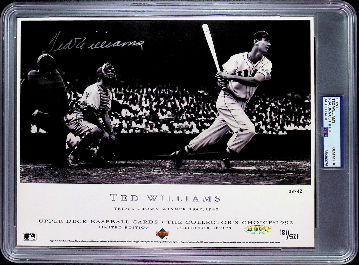 Ted Williams PSA 10 AUTO Autograph 8x10 PHOTO Signed UPPER DECK & PSA/DNA Slabbed