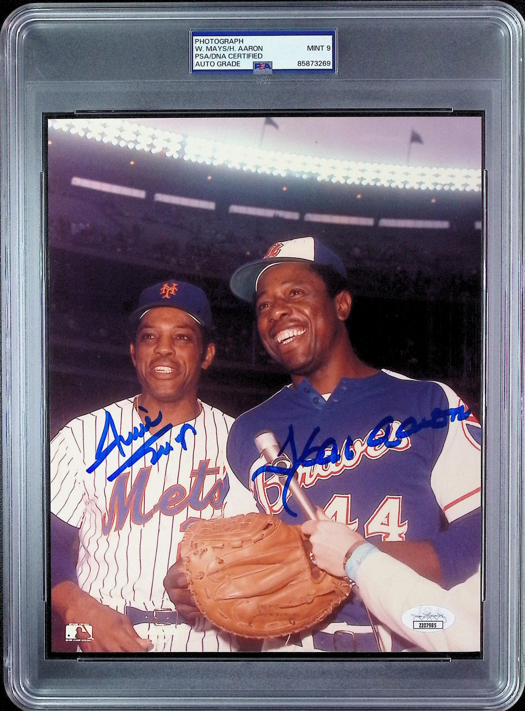 Hank Aaron & Willie Mays PSA 10 AUTO Dual Autograph 8x10 PHOTO Signed JSA & PSA/DNA Slabbed