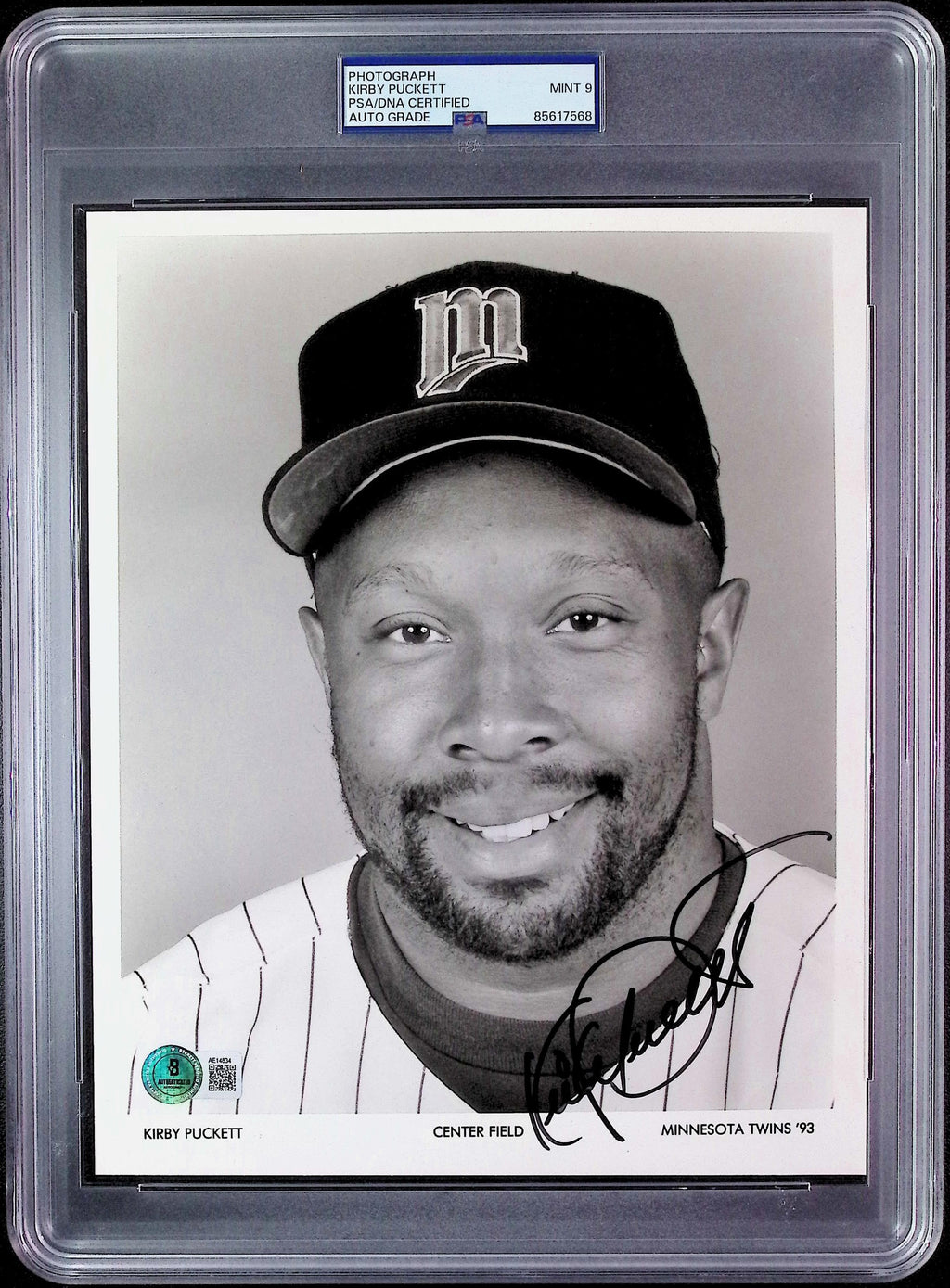 Kirby Puckett PSA 9 AUTO Autograph 8x10 Minnesota Twins TEAM PHOTO Signed PSA/DNA Slabbed