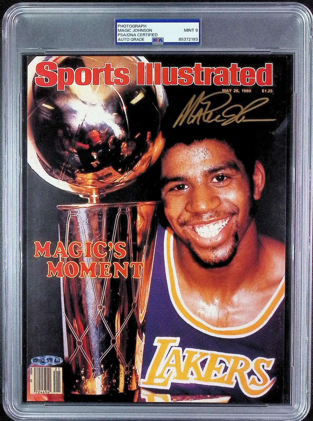 Magic Johnson PSA 9 AUTO Autograph 8x10 SPORTS ILLUSTRATED Cover PHOTO Signed UPPER DECK & PSA/DNA Slabbed